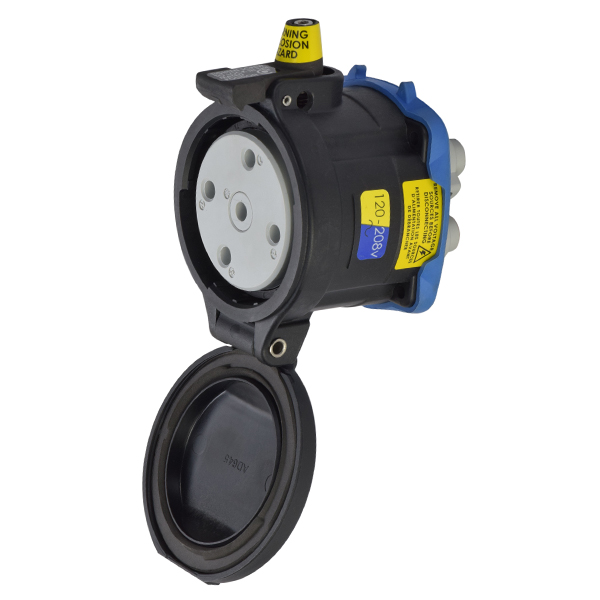 35-64237-C-K16-HAZ - DS100C RECEPTACLE POLY BLACK SIZE 4 TYPE 4X 3P+N+G 100A 120/208 VAC 60 Hz NO AUX